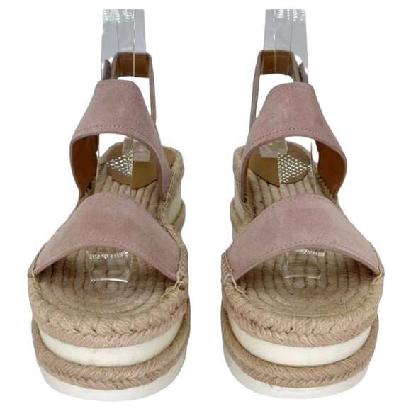 Marc Fisher LTD Platform Sandals 8M Gallia Pink Suede Jute Wrapped Slingback - Picture 6 of 13